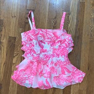 NWT Lily Pulitzer Olive Top- Resort White